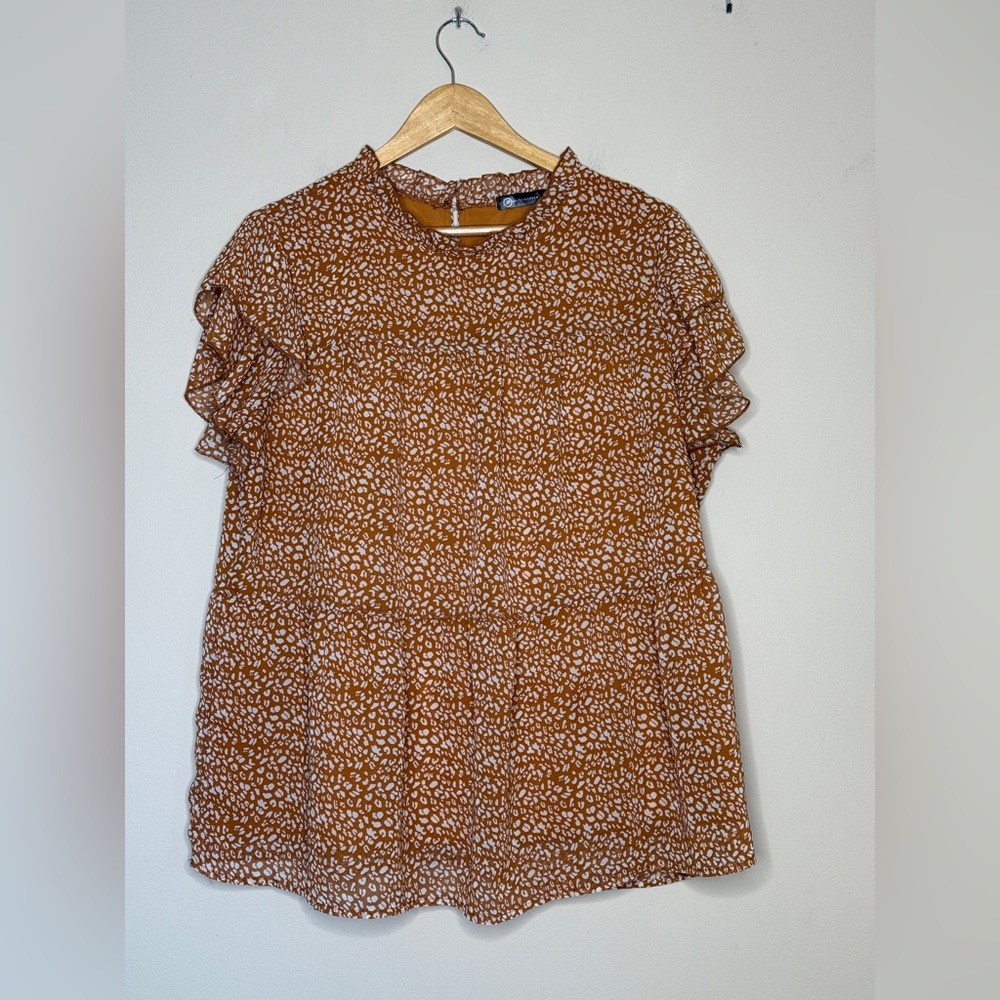 Women's Burnt Orange  Patterned Top XL